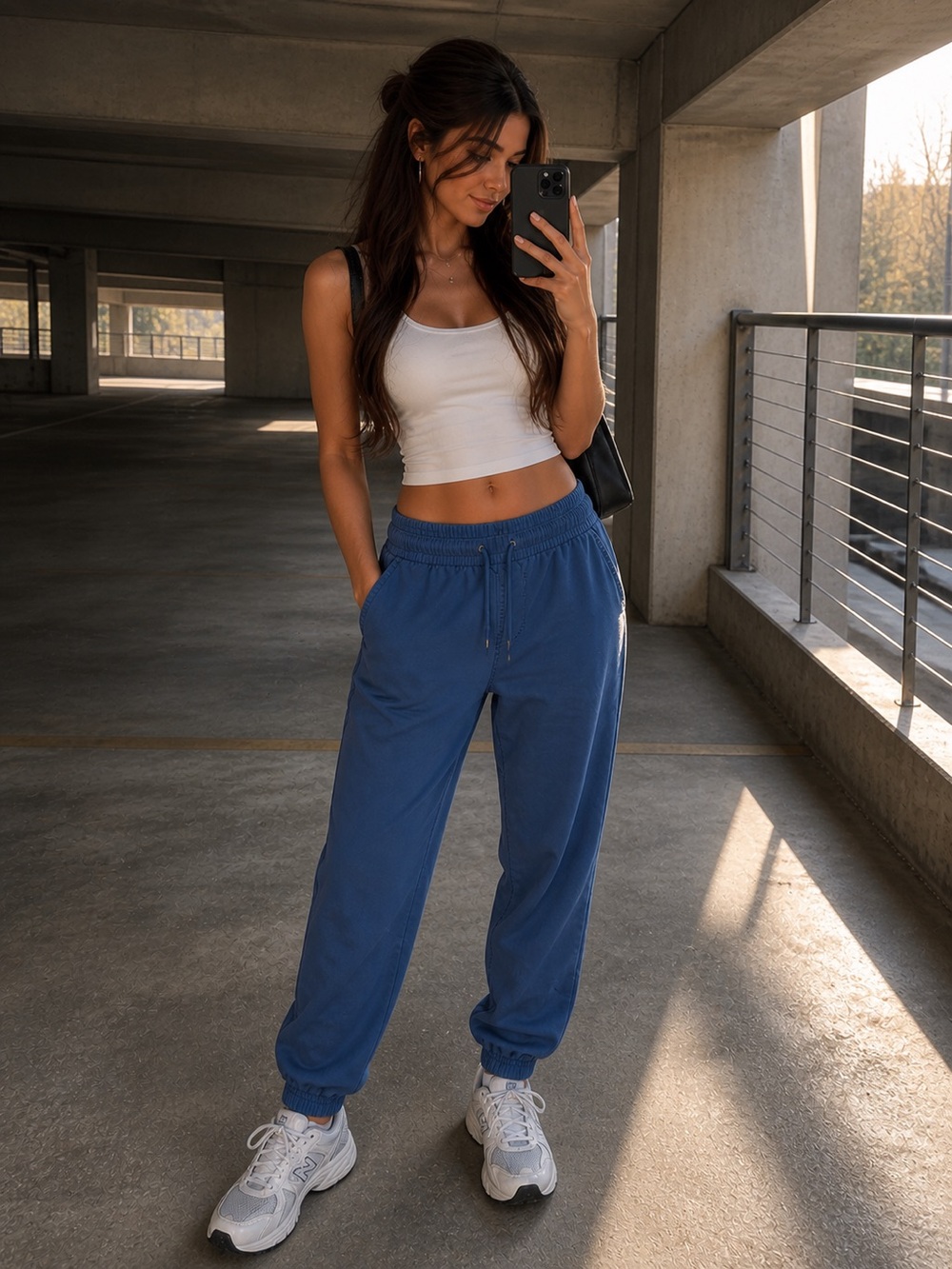 Gap Blue Twill Jogger Stretch Pants Womens Size Medium